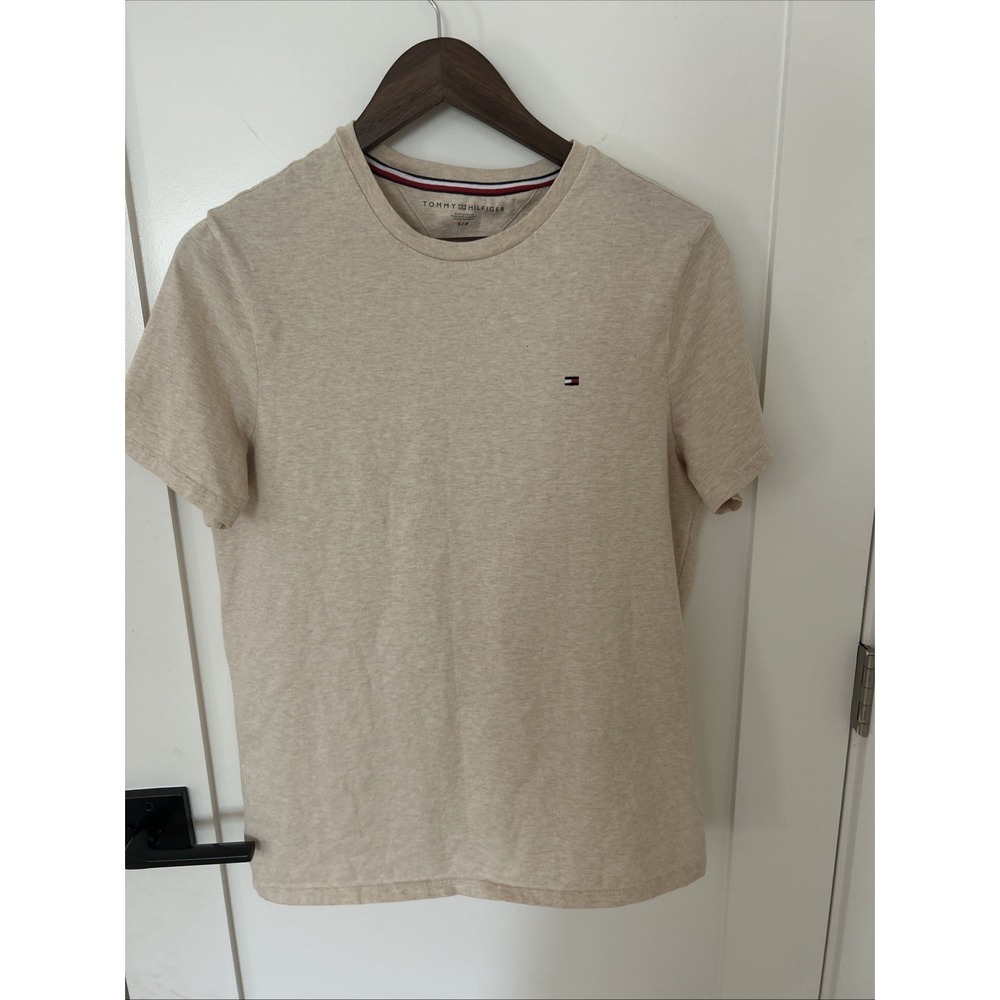 Tommy Hilfiger Men's Short Sleeve T-Shirt Beige Size S Summer Tee